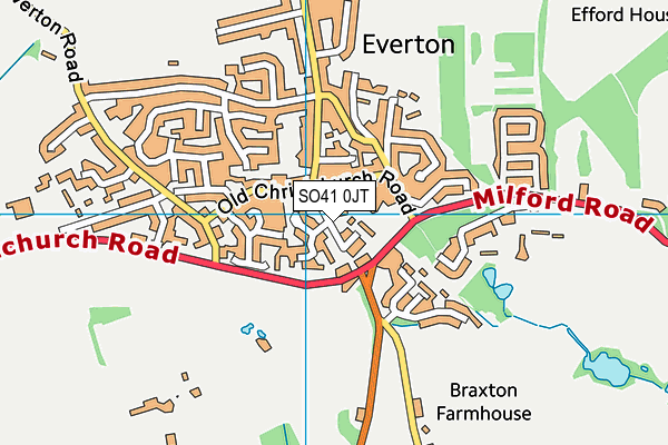 SO41 0JT map - OS VectorMap District (Ordnance Survey)