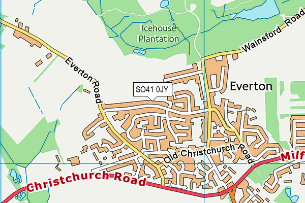 Everton Recreation Ground map (SO41 0JY) - OS VectorMap District (Ordnance Survey)