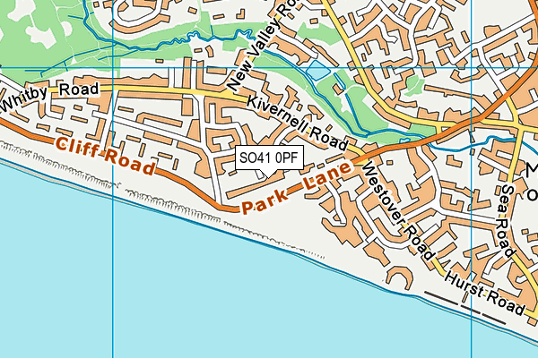 SO41 0PF map - OS VectorMap District (Ordnance Survey)