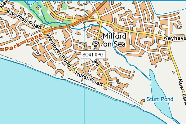 SO41 0PG map - OS VectorMap District (Ordnance Survey)