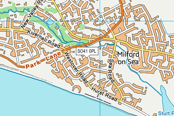 Milford Tennis And Squash Club map (SO41 0PL) - OS VectorMap District (Ordnance Survey)