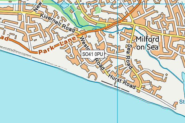 SO41 0PU map - OS VectorMap District (Ordnance Survey)