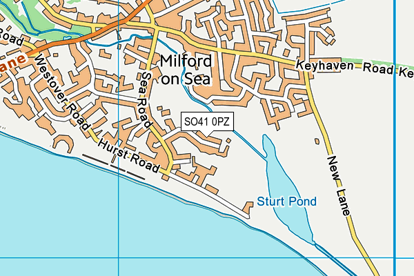 SO41 0PZ map - OS VectorMap District (Ordnance Survey)
