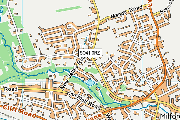 SO41 0RZ map - OS VectorMap District (Ordnance Survey)
