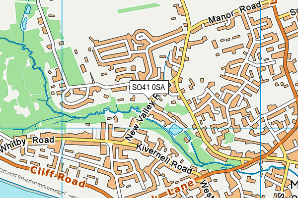 SO41 0SA map - OS VectorMap District (Ordnance Survey)