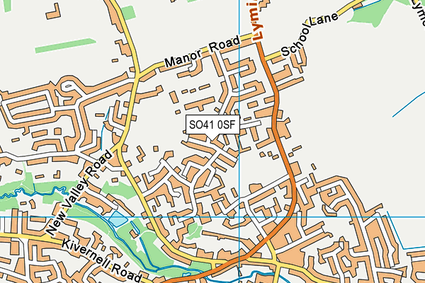 SO41 0SF map - OS VectorMap District (Ordnance Survey)