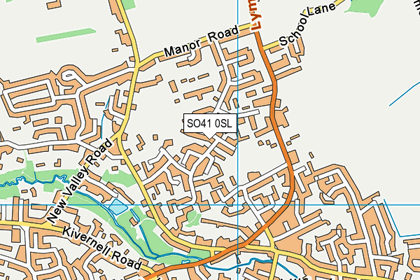 SO41 0SL map - OS VectorMap District (Ordnance Survey)