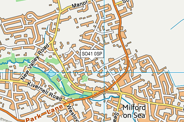 SO41 0SP map - OS VectorMap District (Ordnance Survey)