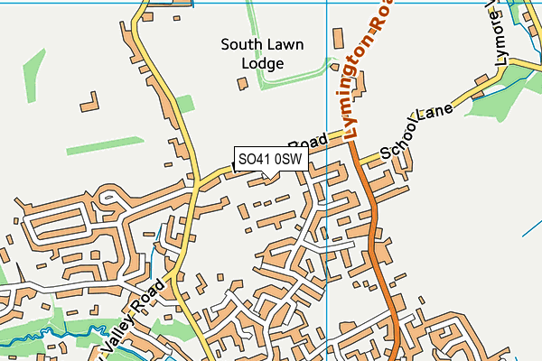 SO41 0SW map - OS VectorMap District (Ordnance Survey)