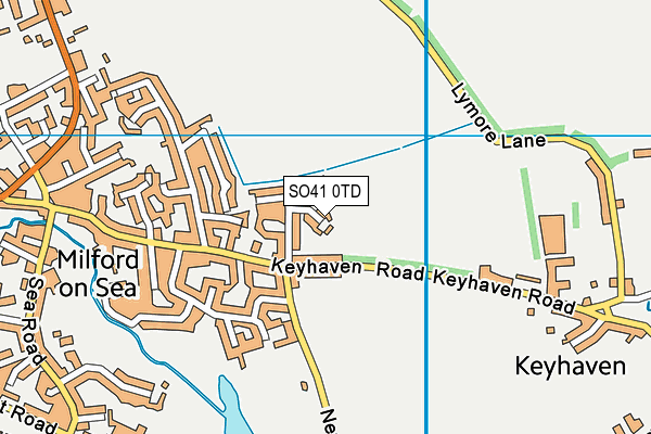 SO41 0TD map - OS VectorMap District (Ordnance Survey)
