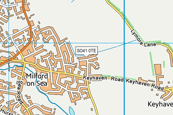 SO41 0TE map - OS VectorMap District (Ordnance Survey)