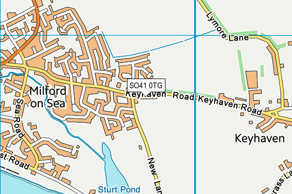 SO41 0TG map - OS VectorMap District (Ordnance Survey)