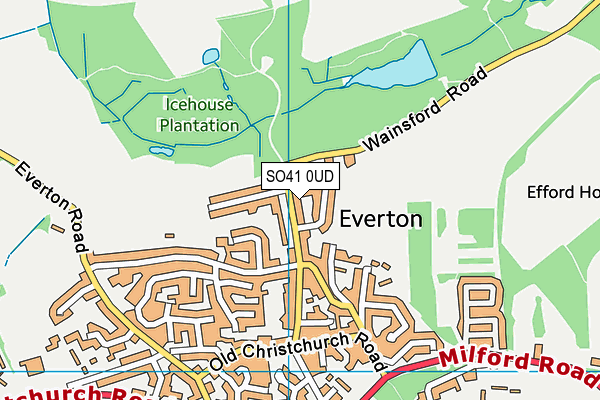 SO41 0UD map - OS VectorMap District (Ordnance Survey)