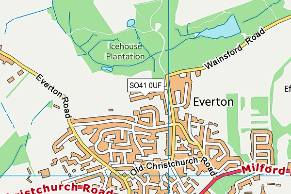 SO41 0UF map - OS VectorMap District (Ordnance Survey)