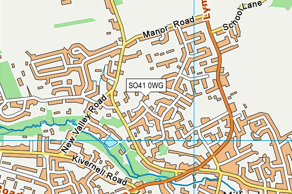 SO41 0WG map - OS VectorMap District (Ordnance Survey)