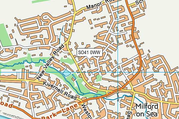 SO41 0WW map - OS VectorMap District (Ordnance Survey)