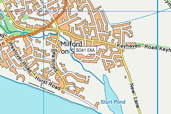 SO41 0XA map - OS VectorMap District (Ordnance Survey)