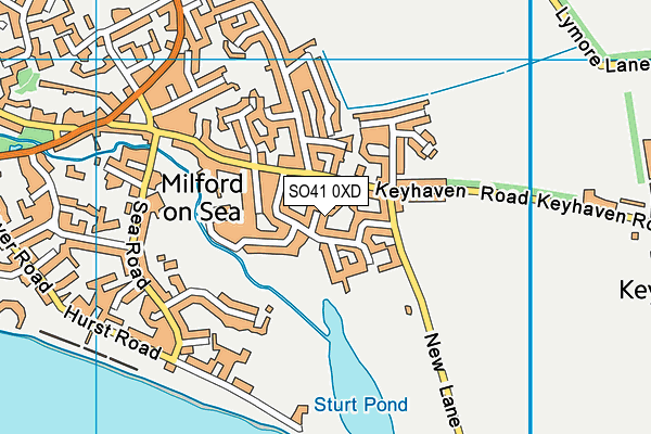 SO41 0XD map - OS VectorMap District (Ordnance Survey)