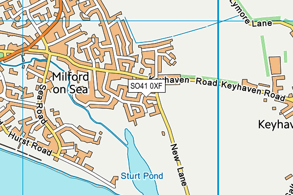 SO41 0XF map - OS VectorMap District (Ordnance Survey)