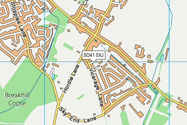 SO41 0XJ map - OS VectorMap District (Ordnance Survey)