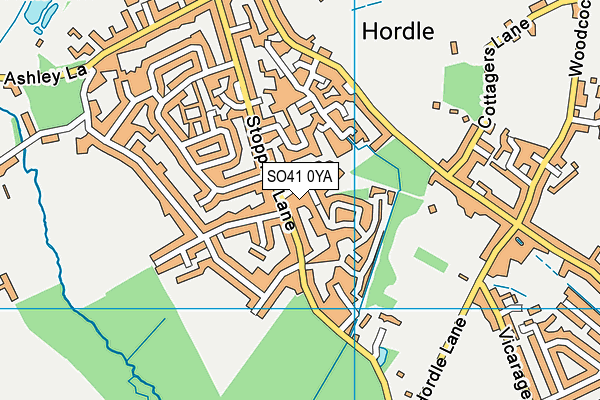 SO41 0YA map - OS VectorMap District (Ordnance Survey)