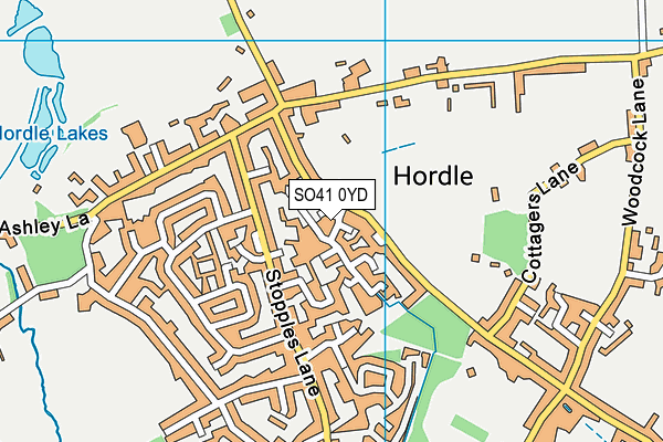 SO41 0YD map - OS VectorMap District (Ordnance Survey)