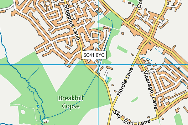SO41 0YQ map - OS VectorMap District (Ordnance Survey)