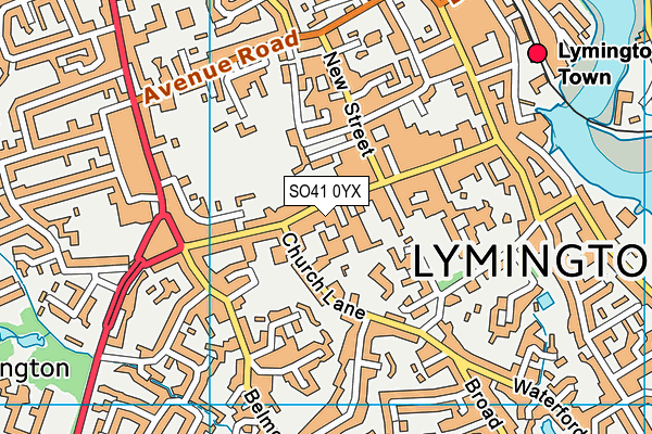 SO41 0YX map - OS VectorMap District (Ordnance Survey)