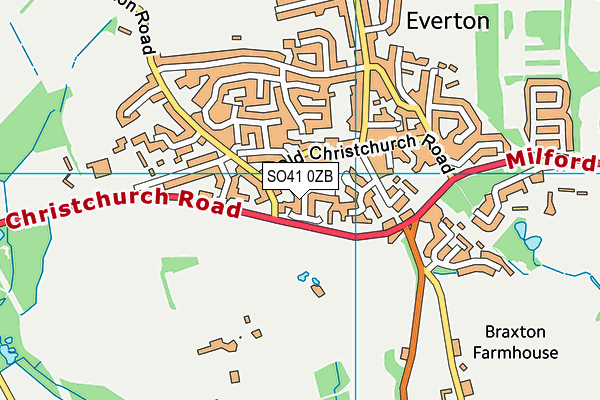 SO41 0ZB map - OS VectorMap District (Ordnance Survey)