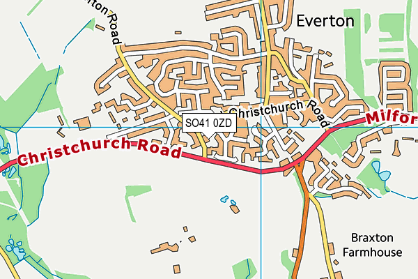 SO41 0ZD map - OS VectorMap District (Ordnance Survey)