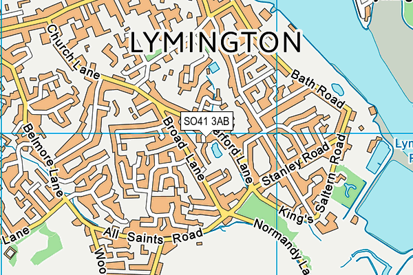 SO41 3AB map - OS VectorMap District (Ordnance Survey)