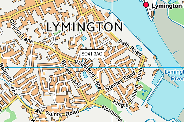 SO41 3AG map - OS VectorMap District (Ordnance Survey)