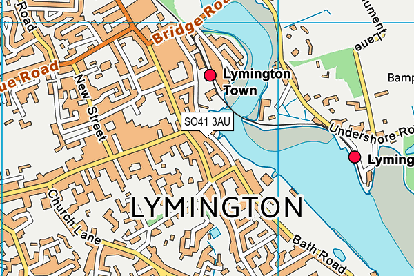 SO41 3AU map - OS VectorMap District (Ordnance Survey)