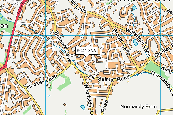 SO41 3NA map - OS VectorMap District (Ordnance Survey)
