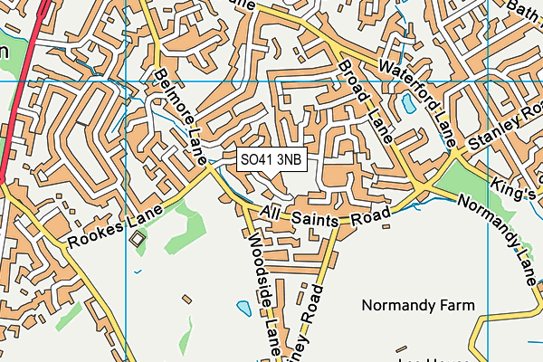 SO41 3NB map - OS VectorMap District (Ordnance Survey)