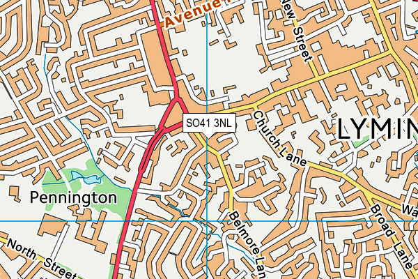SO41 3NL map - OS VectorMap District (Ordnance Survey)