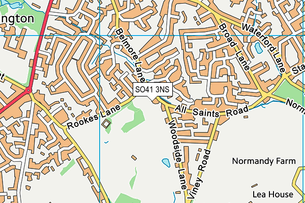 SO41 3NS map - OS VectorMap District (Ordnance Survey)