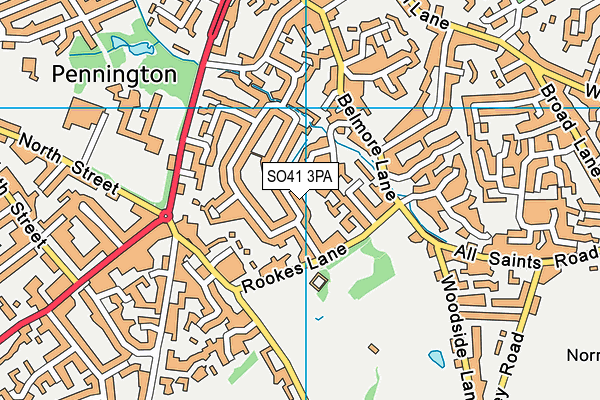 SO41 3PA map - OS VectorMap District (Ordnance Survey)