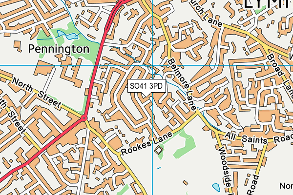 SO41 3PD map - OS VectorMap District (Ordnance Survey)