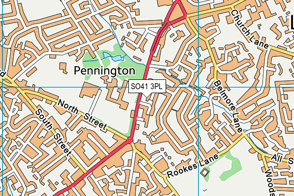 SO41 3PL map - OS VectorMap District (Ordnance Survey)