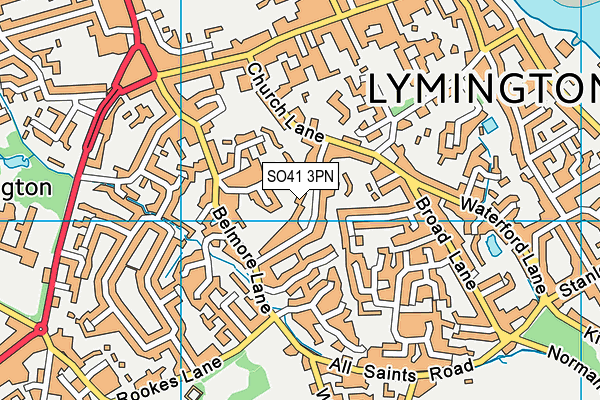 SO41 3PN map - OS VectorMap District (Ordnance Survey)