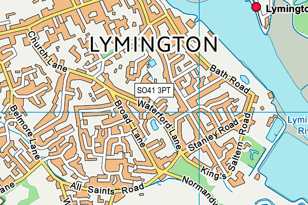 SO41 3PT map - OS VectorMap District (Ordnance Survey)