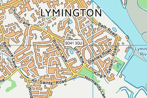 SO41 3QU map - OS VectorMap District (Ordnance Survey)