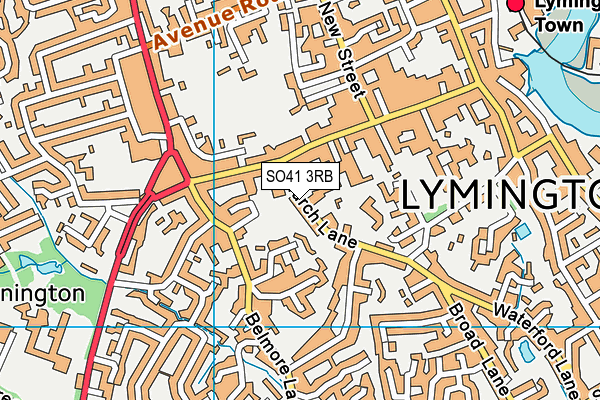 SO41 3RB map - OS VectorMap District (Ordnance Survey)