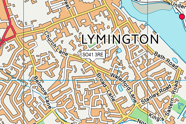 SO41 3RE map - OS VectorMap District (Ordnance Survey)