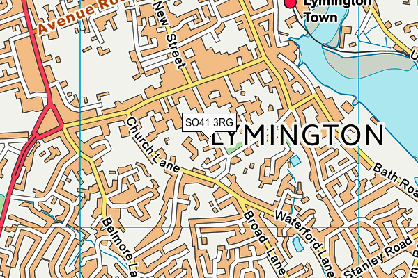 SO41 3RG map - OS VectorMap District (Ordnance Survey)