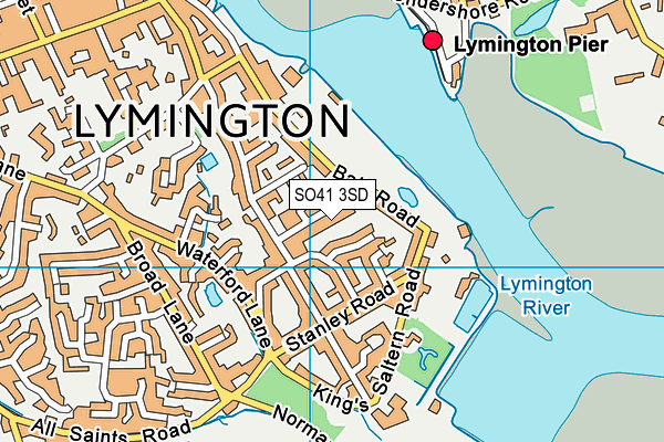 SO41 3SD map - OS VectorMap District (Ordnance Survey)