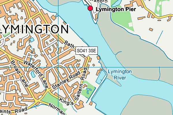 Lymington Sea Water Baths map (SO41 3SE) - OS VectorMap District (Ordnance Survey)