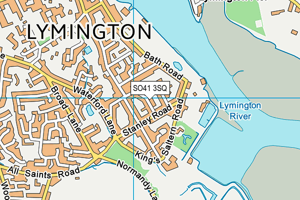 SO41 3SQ map - OS VectorMap District (Ordnance Survey)