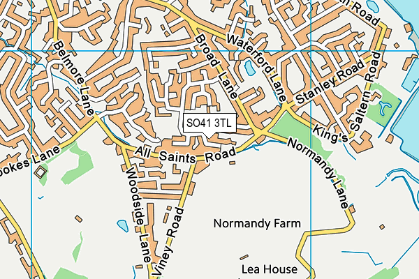 SO41 3TL map - OS VectorMap District (Ordnance Survey)
